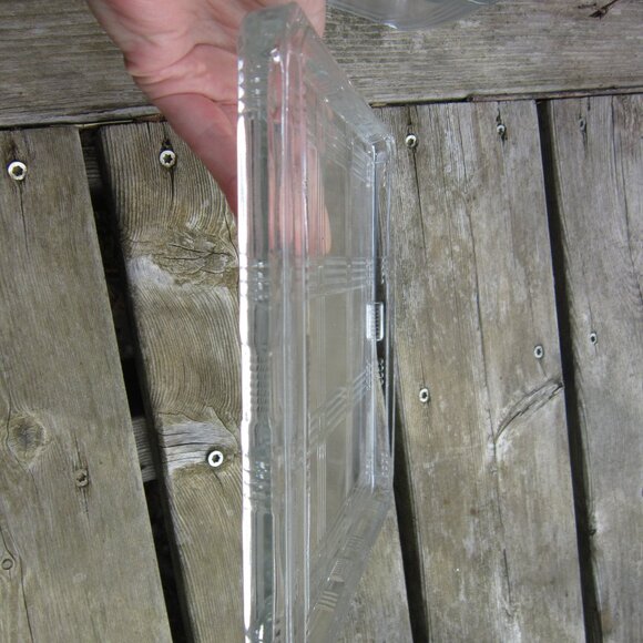 Hazel Atlas Square Refrigerator Box Dish w/ Lid Criss Cross Collection 8.5" 40s - Picture 7 of 8